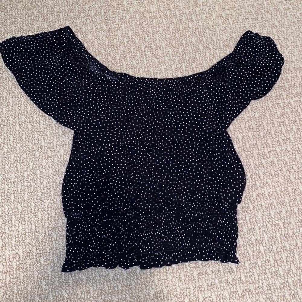 Spotted Navy Blouse